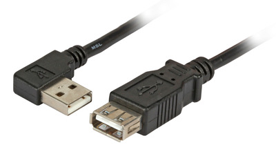 USB2.0 Verlängerungskabel A (gewinkelt) -- - A St.-Bu., 0,5m, schwarz, Classic, K5246SW.0,5 (Produktbild 1)