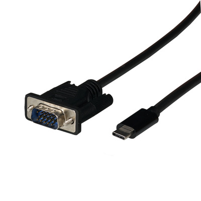 USB Typ C - SVGA/VGA Kabel, USB Typ-C -- Stecker - HD-15 Stecker, 1080P, 2m
